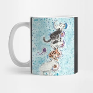 Dinner Time  kittens cat  watercolor painting Mug